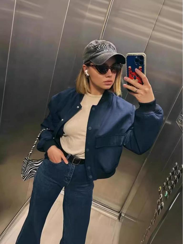 2023 Autumn Women's Fashion Casual Pocket Embellished Single-Breasted Outerwear Jacket