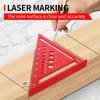 1pc 7-Inch Aluminum Alloy Triangle Ruler 45/90° Multi-Angle Woodworking Measuring Tools For Drawing & Industrial Measurements