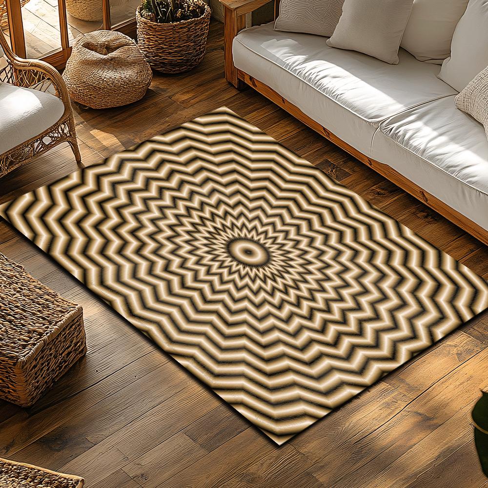 Tuniu Geometric Zigzag Area Rug, Modern Non-Slip Living Room Rug, Bedroom Carpet, Home Decor