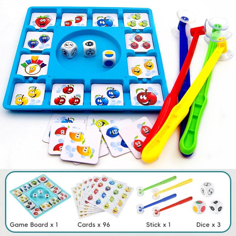 

Карточная настольная игра Фрукты Детские развивающие игрушки Игра-головоломка для вечеринки 96 карт Распознавание цвета и формы Реакционная способность для детей разноцветный