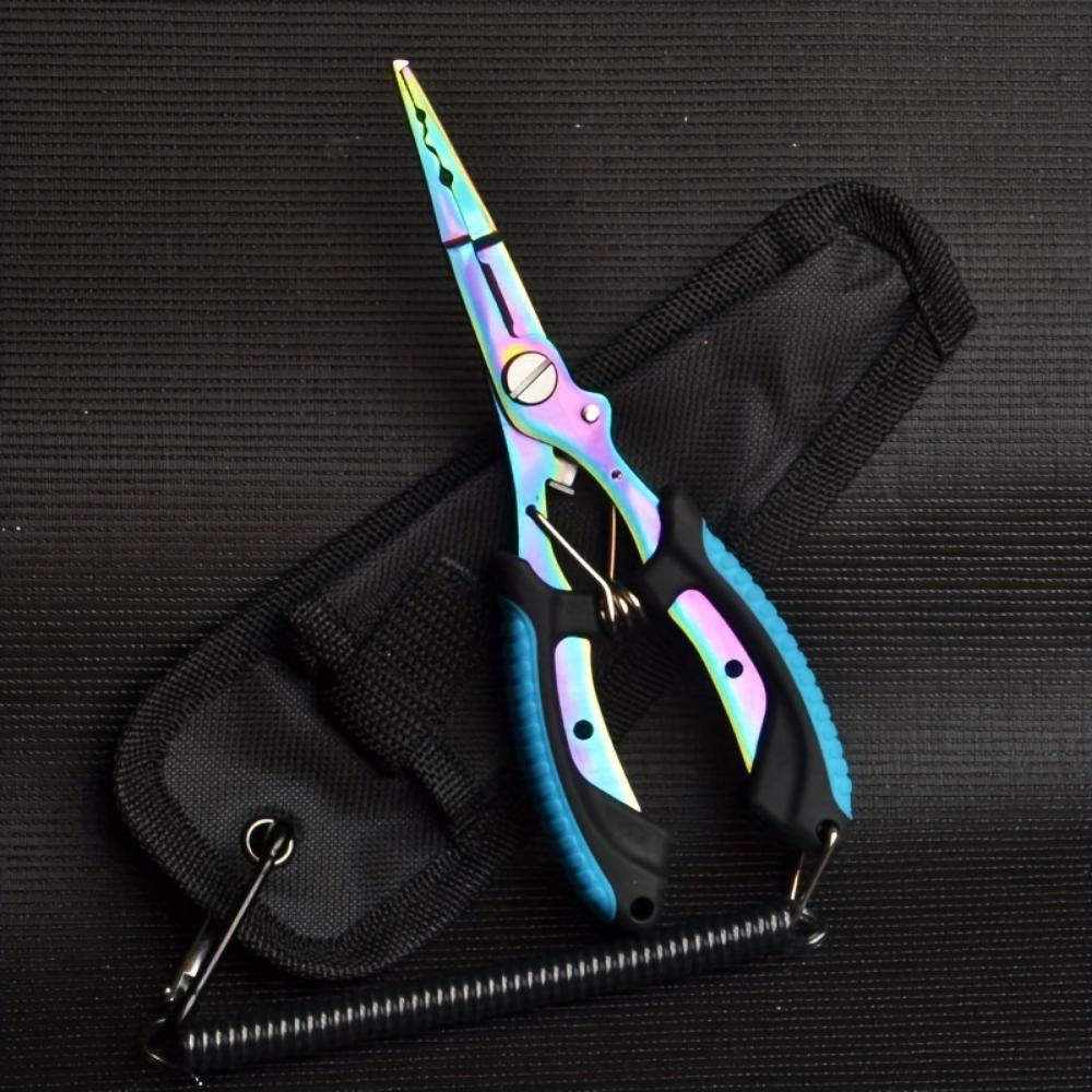 Spot Edelstahl Farbe Titan Zweifarbige Hawkbill Fischkontrollzange, Hakenpicking, Angelzange, Multifunktionale Luya-Zange
