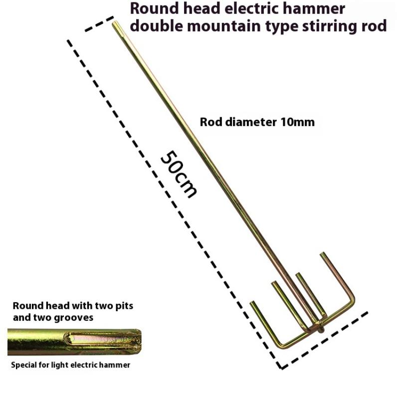 1Pcs Putty Powder Coating Paint Electric Mixer Rod Head Mixing Rod Mixer Drill Paint Stirring Rod Mortar Mixing Paddle