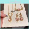 Floral Gold Plated Zirconia Necklace With Elegant Design For Womens Casual Wear