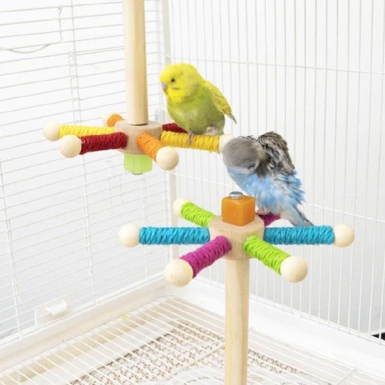 Small Bird Enrichment Toy Rotate Play Stand Bird Entertainment Center For Beak Conditioning And Claws Filing