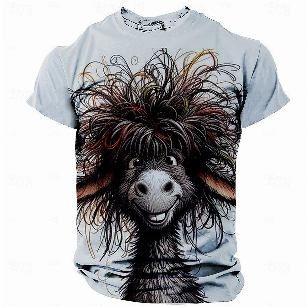 Funny Men's T Shirt Animal Chicken Print Summer Casual Short Sleeve Tee Street Fashion O-Neck Pullover Men's Oversized Clothing