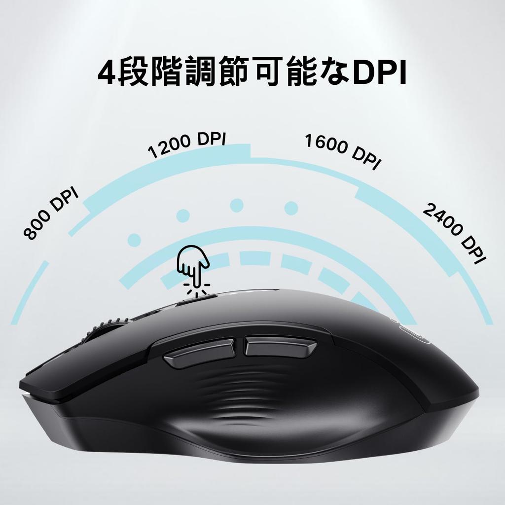 Wireless Visible Rechargeable Wireless 4 Adjustable DPI Optical Wireless Mouse for Laptop PC Computers Mouse, [Upgraded] Display, Mouse, 2.4G USB,