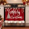 Printed Pattern Xmas Oven Decor Curtain Durable Kitchen Decor Protective Curtain Festive Occasion