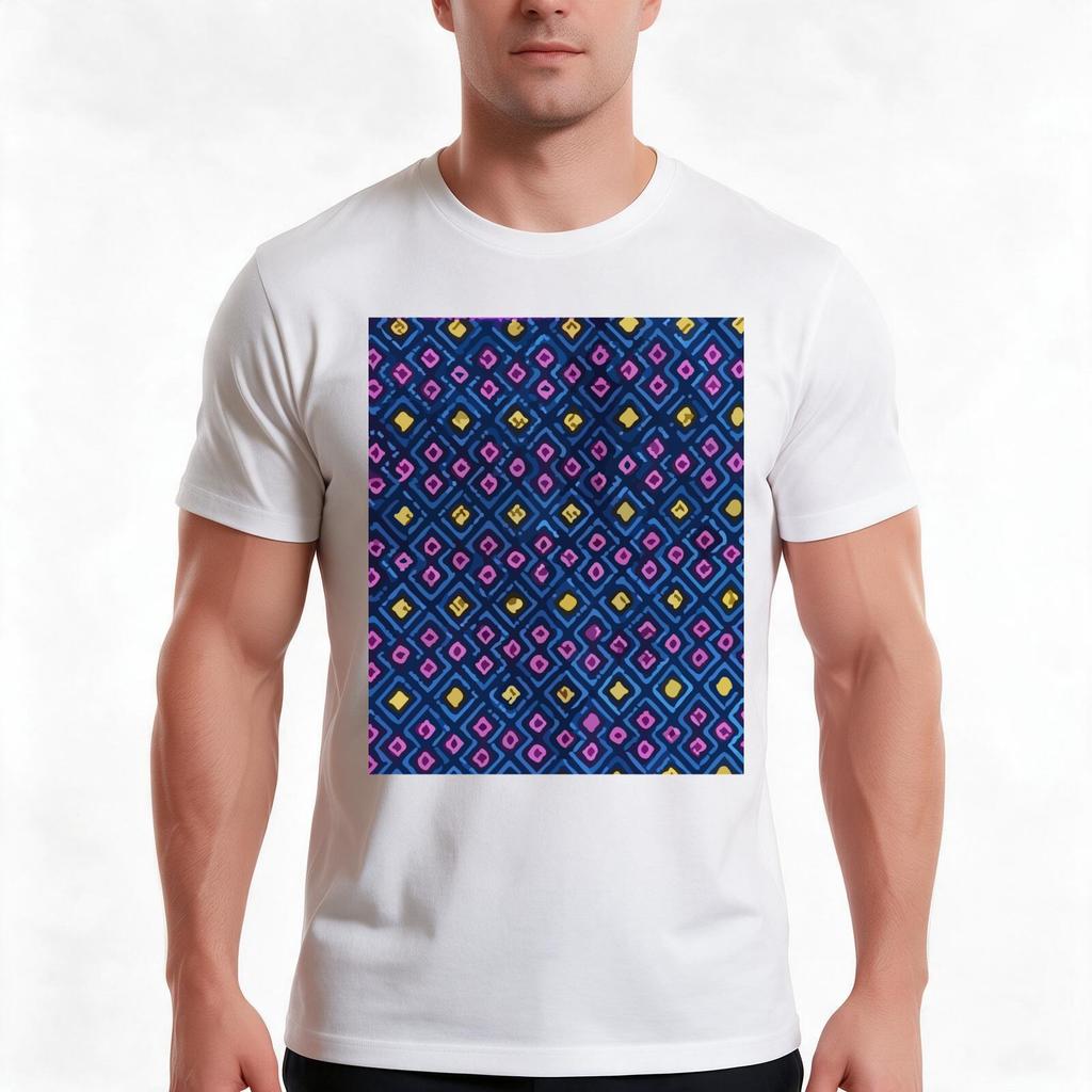 Deep Blue Mexican Rebozo Embroidery Folk Art Textile Vibrant Decor Tshirt Summer Casual Cotton Tee Oversized Streetwear Tops