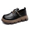 Gothic Chunky Women's Leather Shoes Mid Heel Platform Wedges Sneakers Women Mary Jane Sweet Punk Moccasins Ladies Lolita Shoes