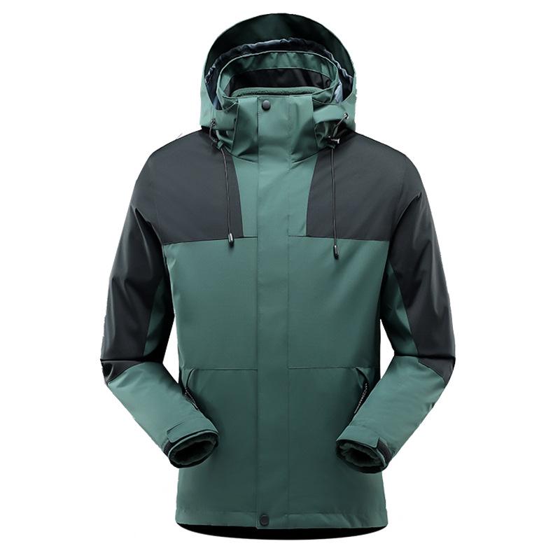 Men's and Women's Outdoor Windproof Waterproof Two-Piece Detachable Ski Suit, Three-in-One for Mountaineering