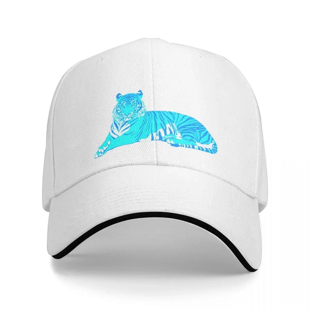 Turquoise Irritated Tiger Baseball Cap Sunhat Rugby Luxury Hat Caps For Women Men's