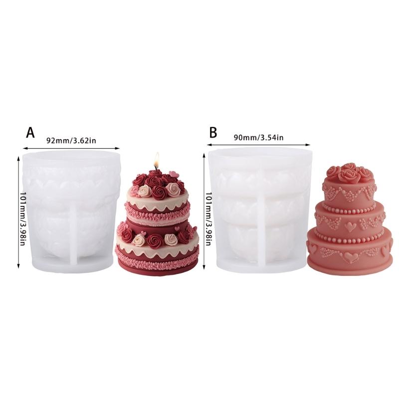 Wedding Silicone Candle Mold for Handmade Candle Soap Chocolate Baking Rose Cake Candle Silicone Mold for Epoxy Resin
