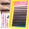 Single Cluster C Curved Multi-Hair False Eyelash Set 10-20Mmdiy Segmented Grafting Thick Eyelashes