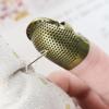 Sewing Thimble Adjustable Thimble Finger Protector Metal Finger Shield Ring Non-Slip Needle Press Finger Sleeve DIY Sewing Tool