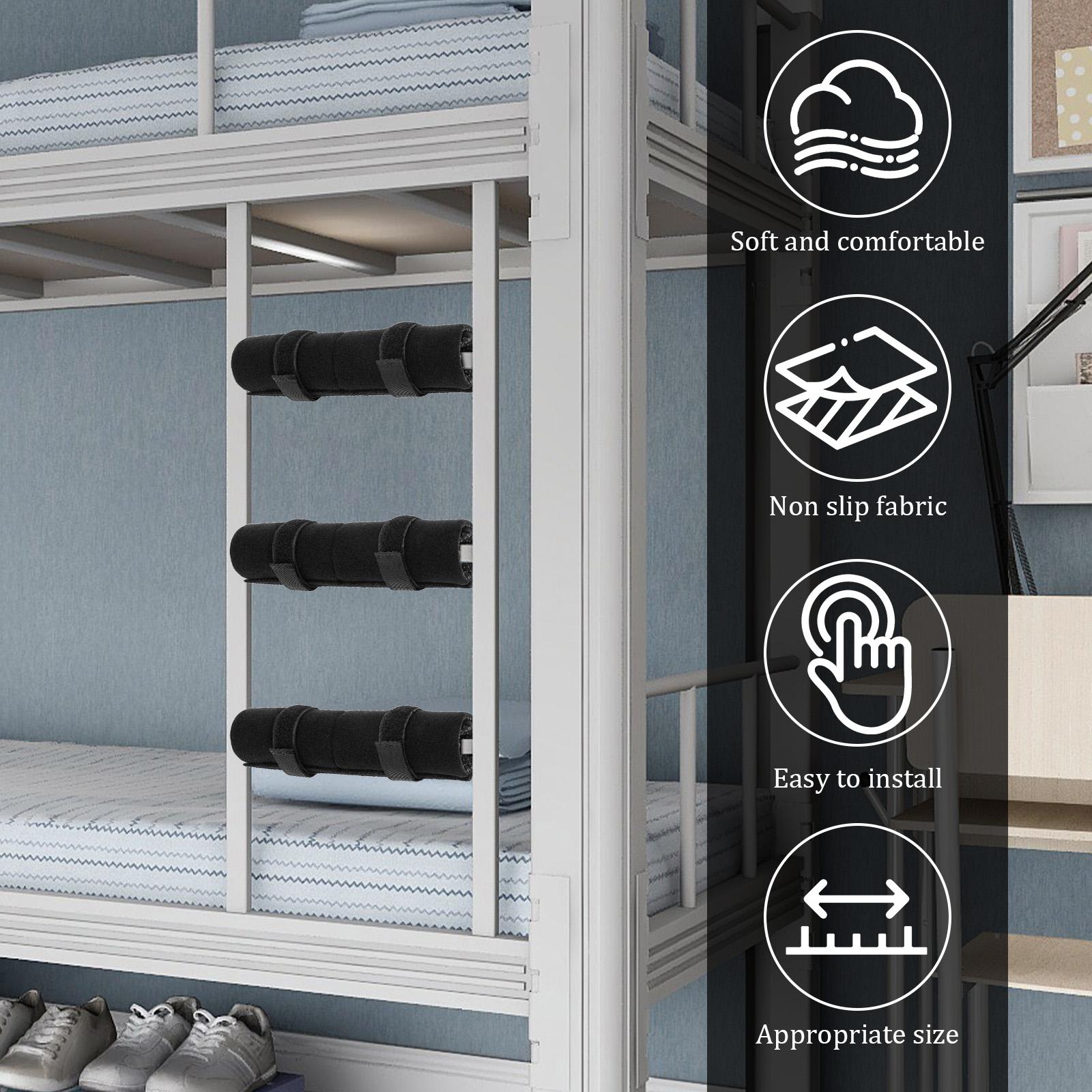 

4 шт. Накладка на лестницу двухъярусной кровати Противоскользящий крепежный чехол для лестницы Мягкий комфорт с 8 регулируемыми ремнями Накладка на лестницу для детской кровати
