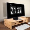 Bamboo Wood Monitor Riser with Double Drawers