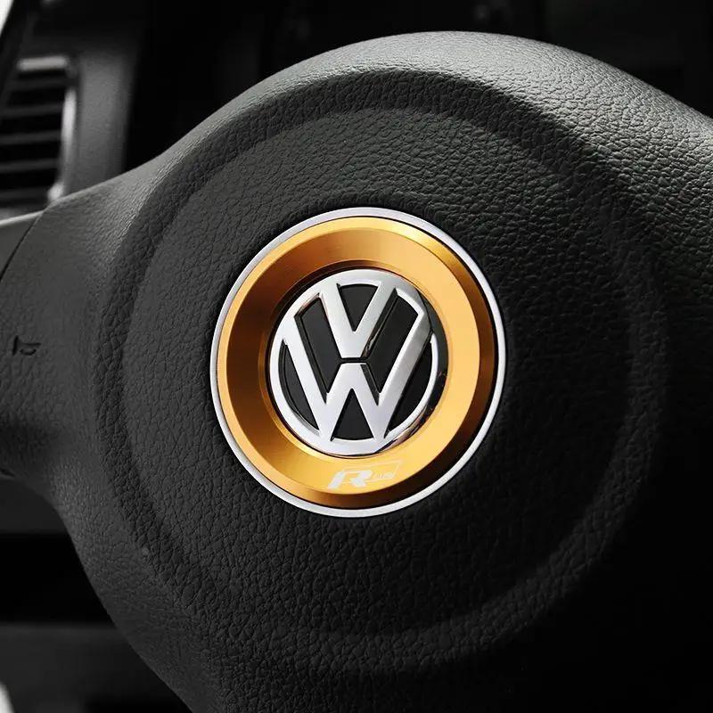 Für VOLKSWAGEN VW Auto Lenkrad Auto Emblem Aufkleber Zubehör Für Volkswagen VW R-line GTI R Polo Golf Touareg Passat Mag