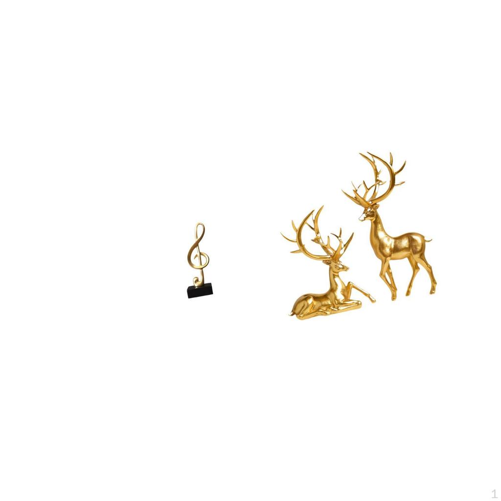 Deer Resin Sculpture Creative Tabletop Ornament Musical Figurine Centerpiece for Desk Fireplace