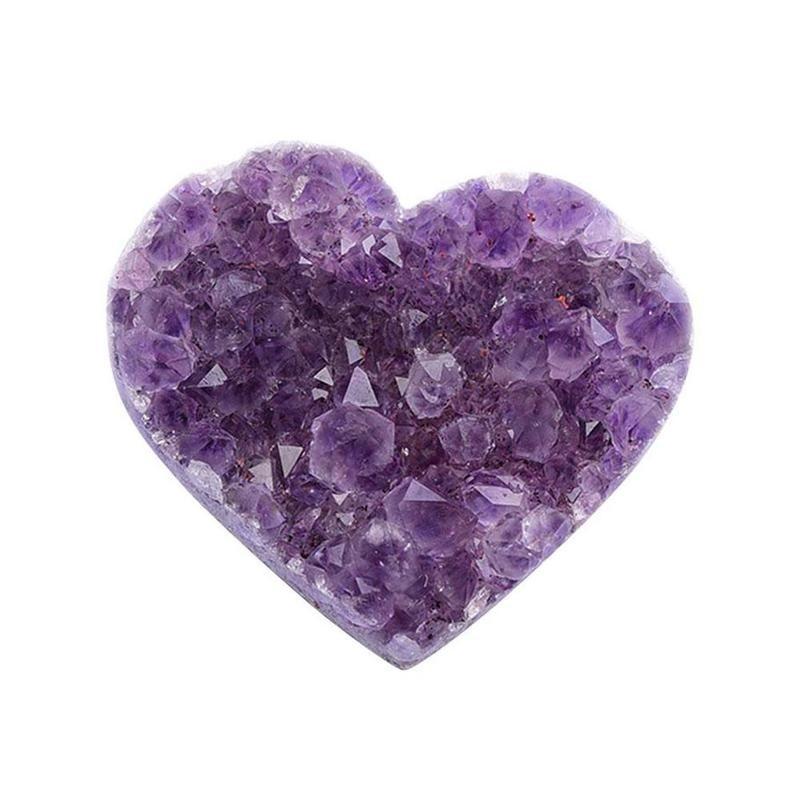 Cheap Purple Amethyst Crystal Love Heart Shape Quartz Healing Stone For