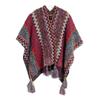 Women's Fashion Spring Autumn Winter Pashmina Ethnic Style Tassel Cape Colorful Knitted Split Shawl
