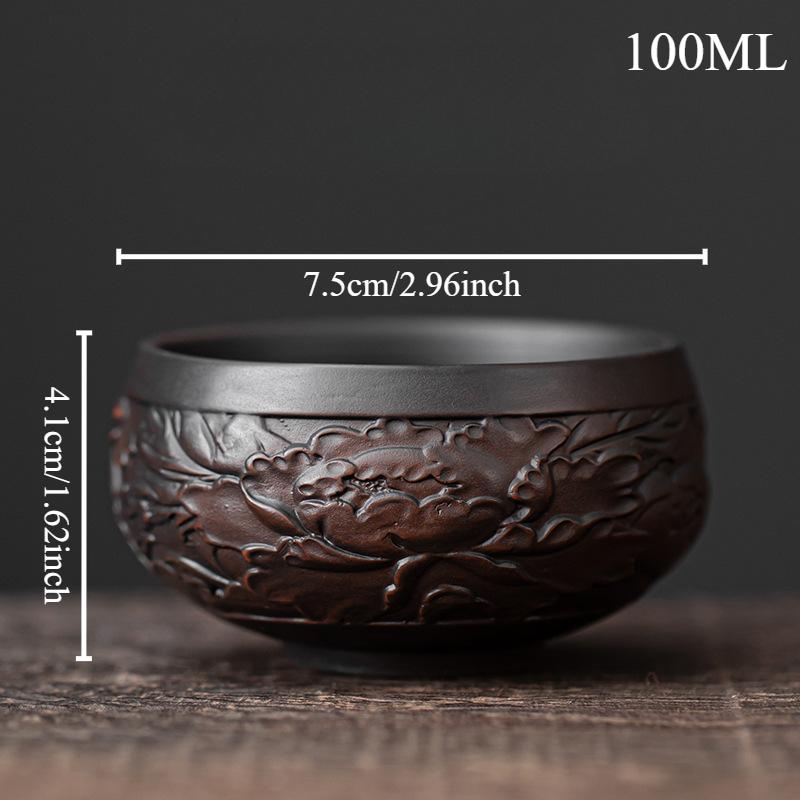 

Ручная работа, фиолетовая керамическая чашка для чая, домашний ежедневный чайный сервиз, китайская керамика, кунг-фу