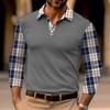 Fashion Men's Long Sleeve Polo Shirt Home Casual Comfortable Long Sleeve Button Down Top
