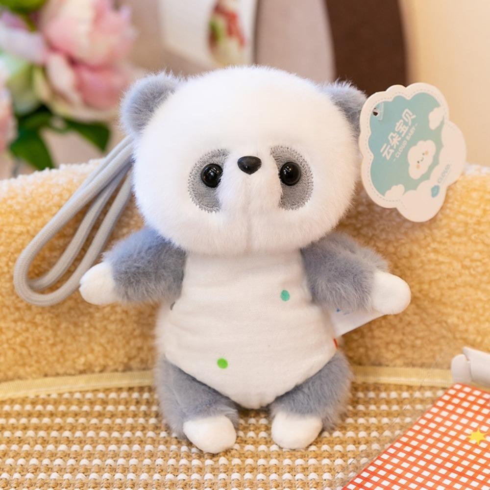 Mini Pocket Size Plush Animal Doll Plush Fridge Sticker Cute Cartoon Plush Ornament Daily Panda