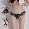 Women's Lace Sheer Massage Pearl Cutout Panties Shorts