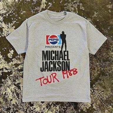 Michael Jackson Tour 1988 Tištěné Americké Prodyšné Pohodlné Vysoce Kvalitní Streetwear Tričko Y2k Ins