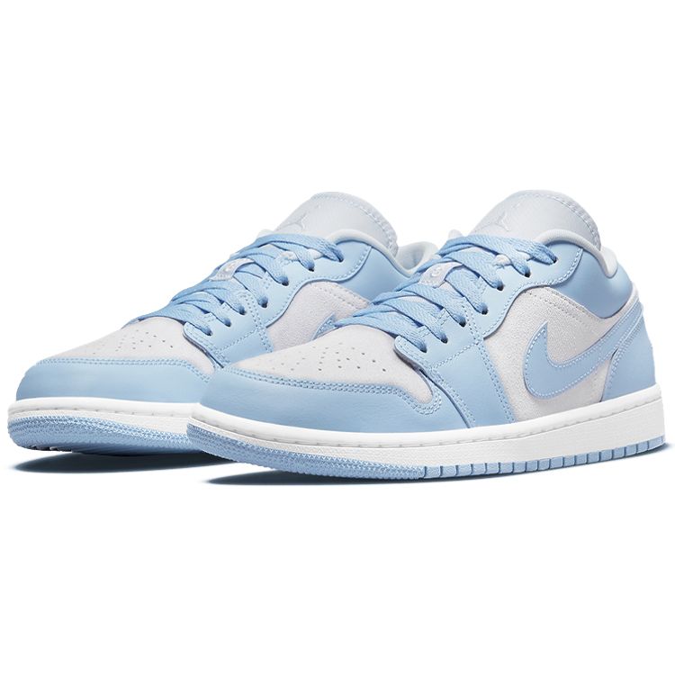 Air Jordan 1 Low Aluminum Women Sneakers Grey Football-Grey White DC0774-050