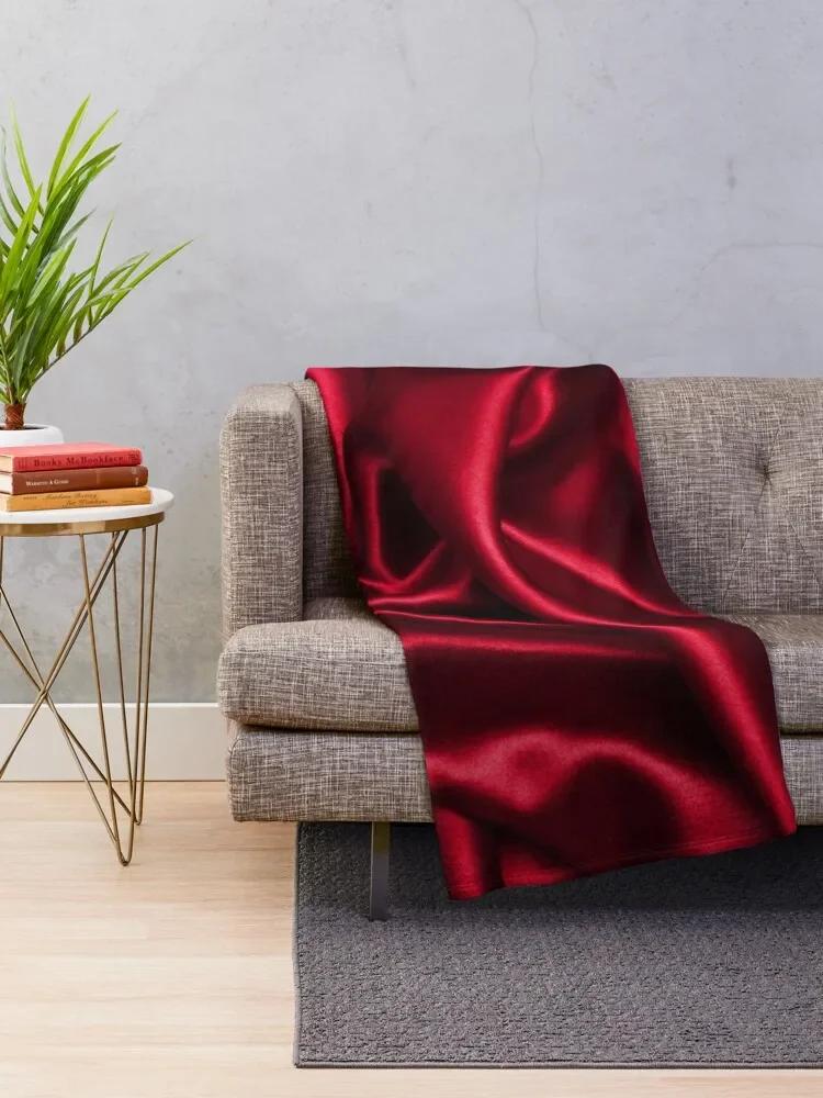 Red Satin Throw Blanket Thins Extra Large Throw Blankets 100cmx150cm