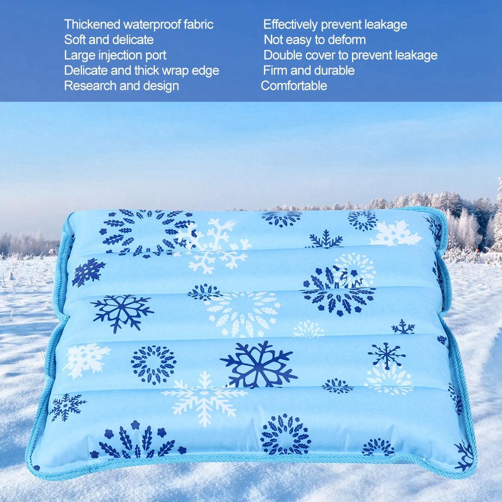 Thickened Ice Pillow Soft Water Cushion Cooling Cushion for Home Travel (36*36cm Snowflake)