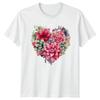 Succulents Heart Floral Womens T-Shirt Mens Tee Graphic Top