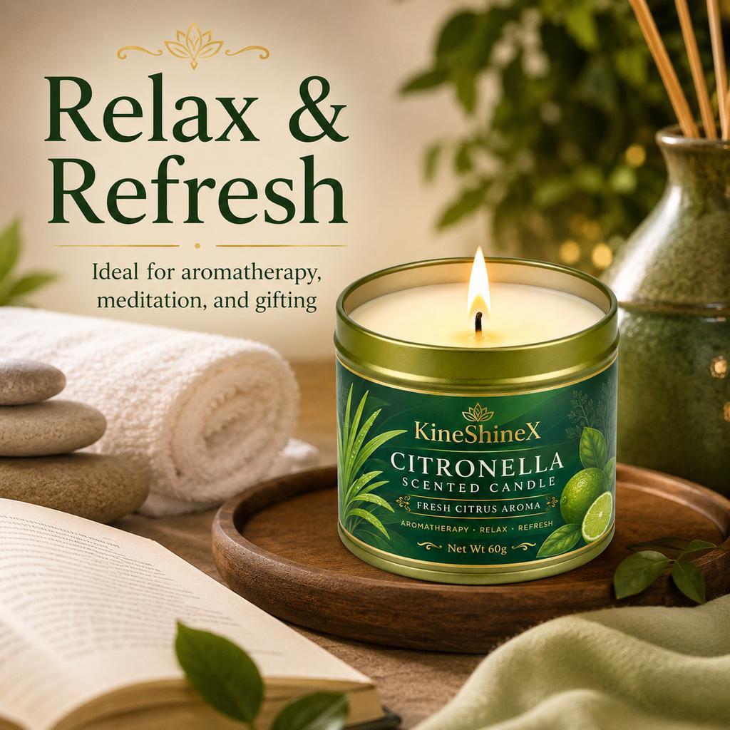 Lemongrass Scented Candle for Garden Patio - Aromatherapy Candle for Outdoor Use