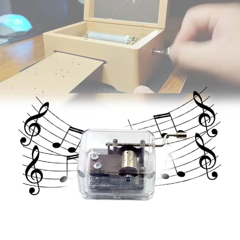 Hand Acrylic Cranked Music Box Creative Craft Ornament Toy Kids Gift Students