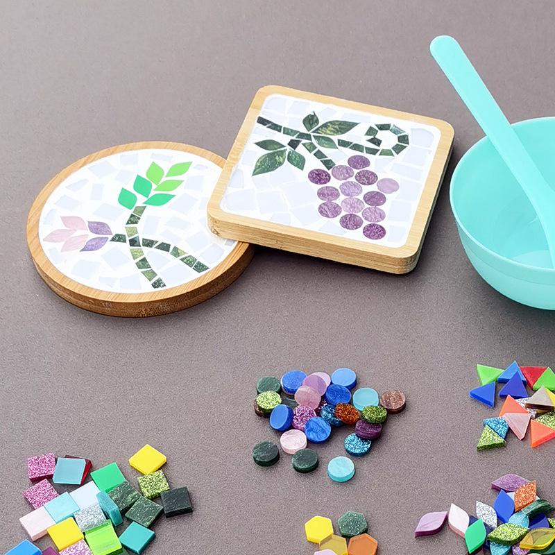 200g Bunte Runde Acryl-Mosaiksteine für DIY-Kunstprojekte