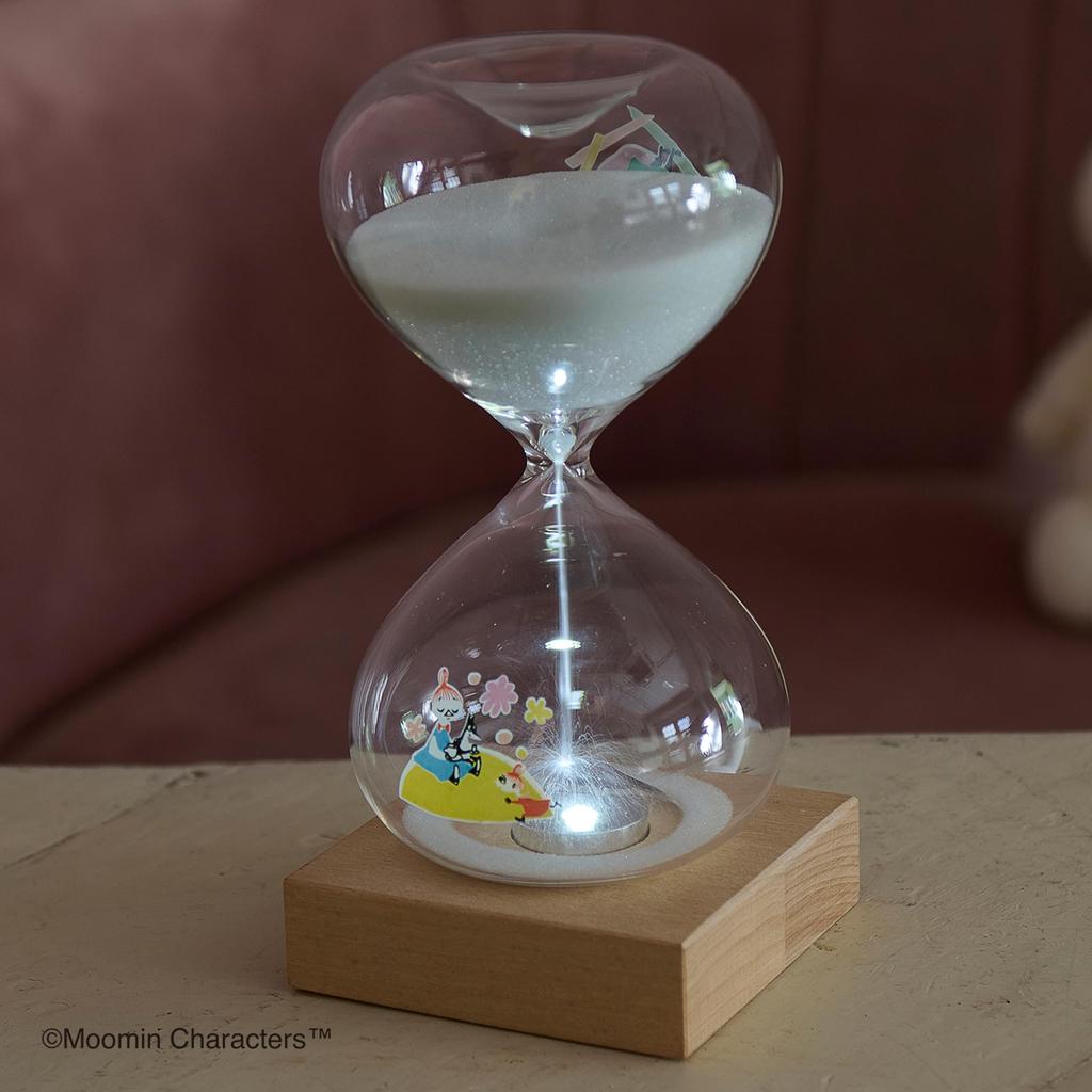 Chatani Moomin Hourglass with Counter and LED X X Item Number 15-Minute Light, Clear, H15.5 W7.5 D7.5cm, "FunScience" 152-333242W