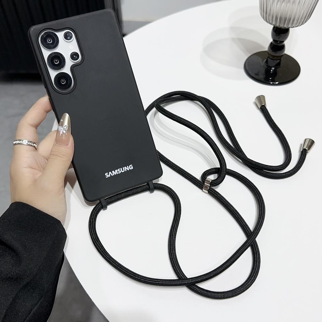 Crossbody Necklace Lanyard Cord Case Samsung Galaxy S25 S26 S24 S23 S22 S21 Ultra Plus S20 FE A32 A52 A72 A73 TPU Soft Cover