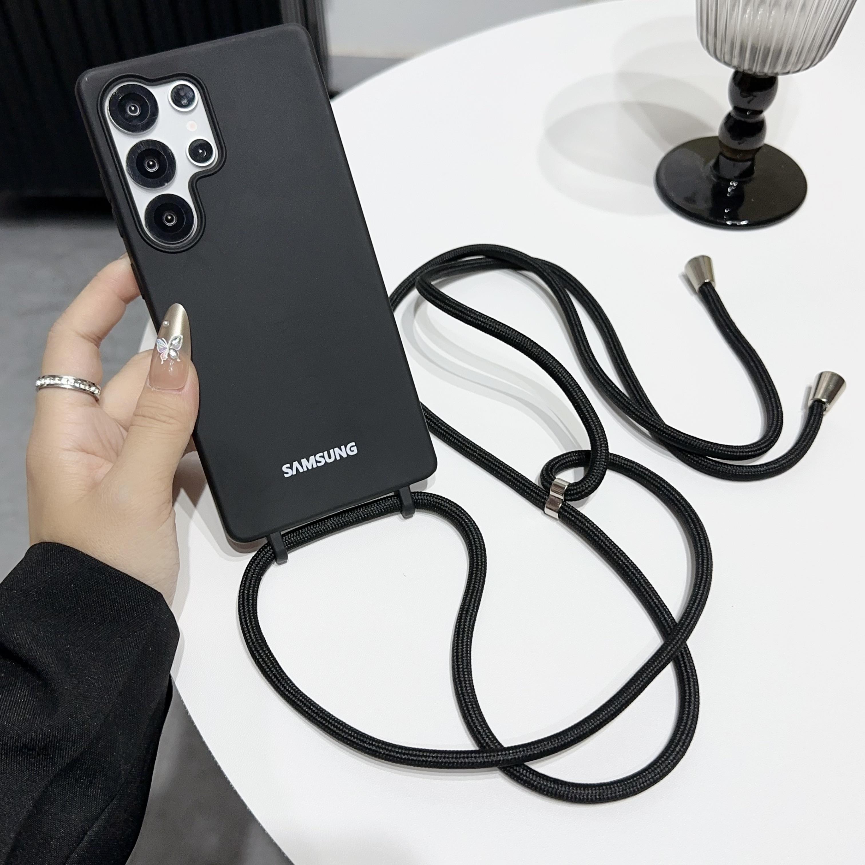 

Crossbody Necklace Lanyard Cord Case Samsung Galaxy S25 S26 S24 S23 S22 S21 Ultra Plus S20 FE A32 A52 A72 A73 TPU Soft Cover Galaxy S25