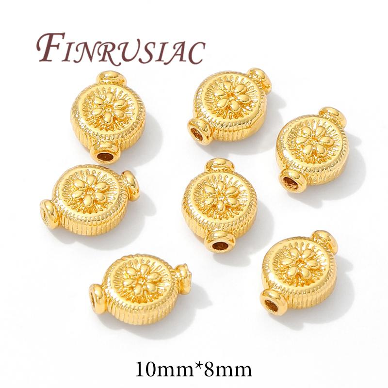 10mm*8mm Spacer Beads 18K Gold Plated Separators For Bracelets Accessories,DIY Necklace Beads Jewelry Making Supplies
