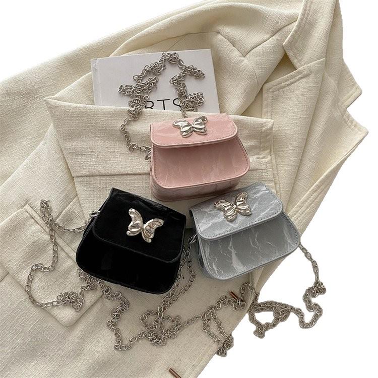 Bolsa Transversal Feminina Textura de Laço Moda 2025 - Cor Sólida, Pequena Bolsa de Ombro Quadrada Tendência