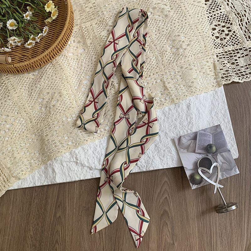 Double-layer polka dot silk scarf, high-end versatile small scarf, fashion headscarf, headband, hair tie, decorative belt.