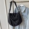 Women Drawstring Shoulder Bag Solid Drawstring Sling Bag Adjustable Strap Lightweight Shopping Bag Girls Outdoor