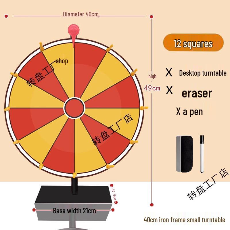 Entertainment Game Turntable: Wipeable Iron Lucky Lottery Spinner