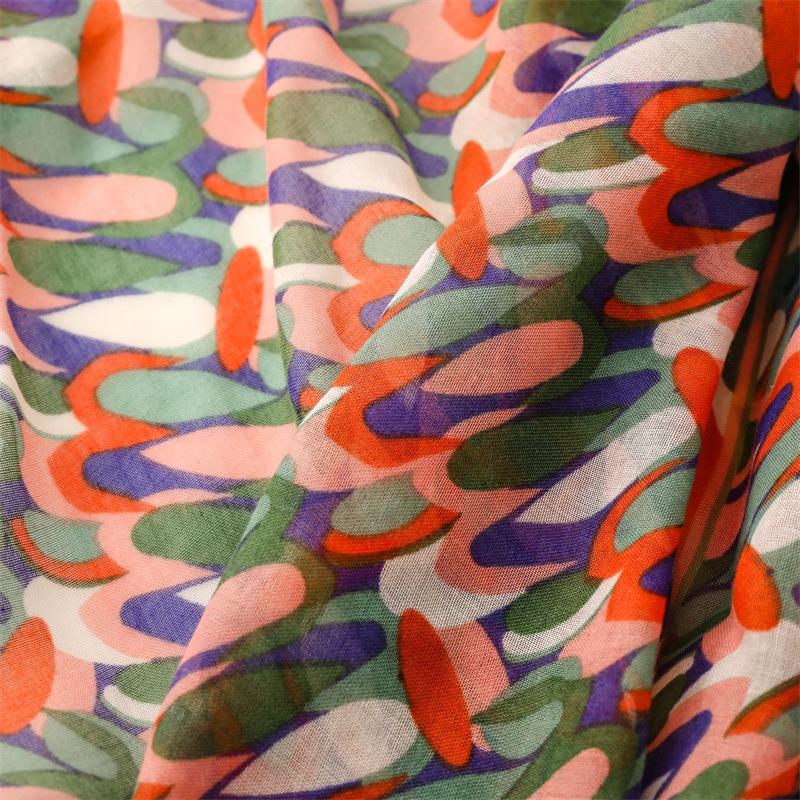 Vibrant Red Tie-Dye Print Scarf with Fringe - Breathable, Adjustable Head Wrap for Women | Stylish Sun Protection for Outdoor Travel & Casual Wear