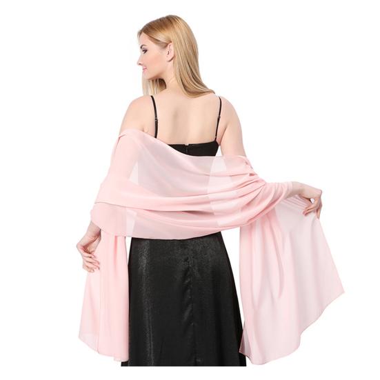 Atmungsaktiver Chiffon-Schal für Damen Damen-Schals und -Tücher Abendkleid, Uni-Schal, Weicher Schal Formelle Anlässe Eleganter Brautschal,