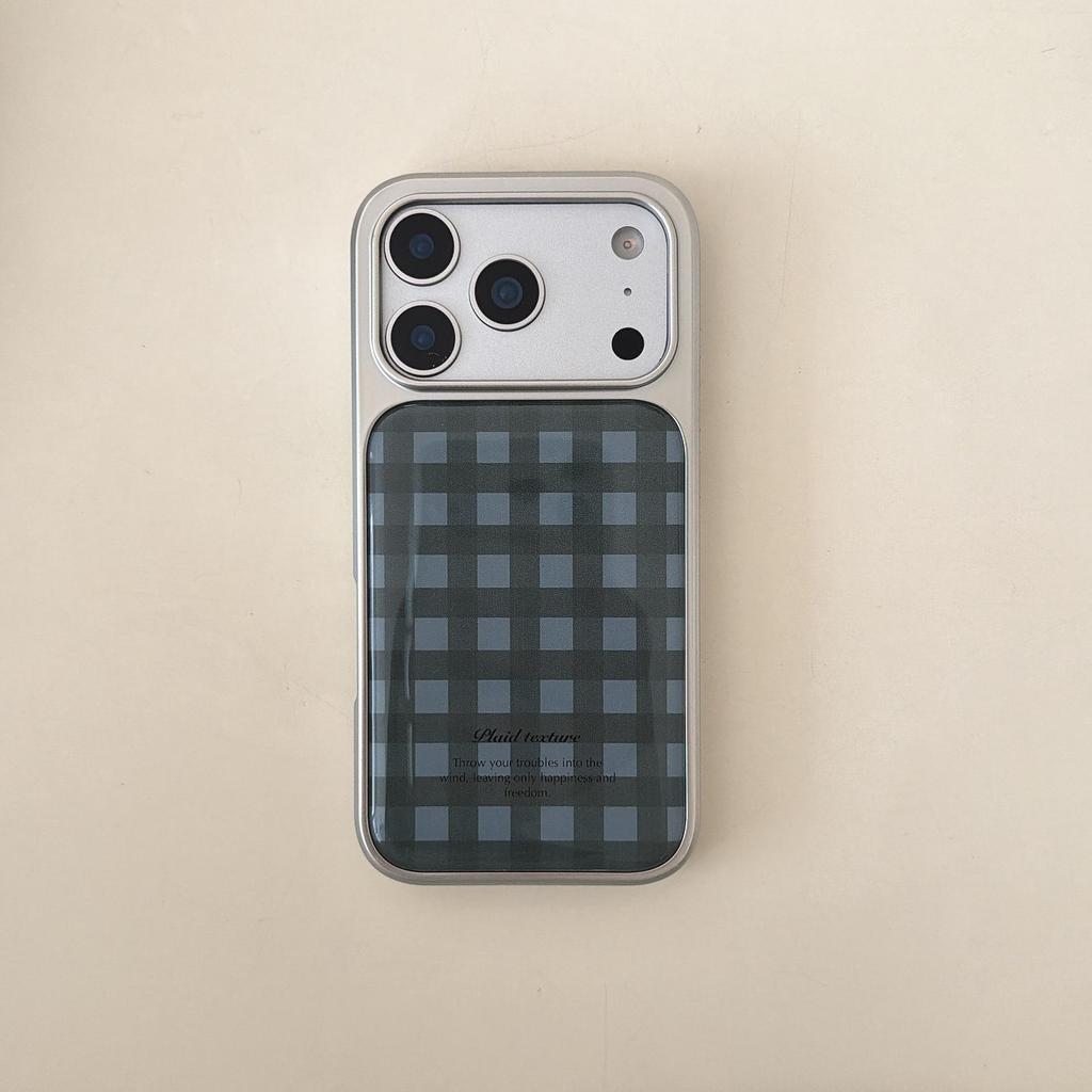 Retro Plaid Color Block Resin Phone Case for iPhone 17 Pro Max