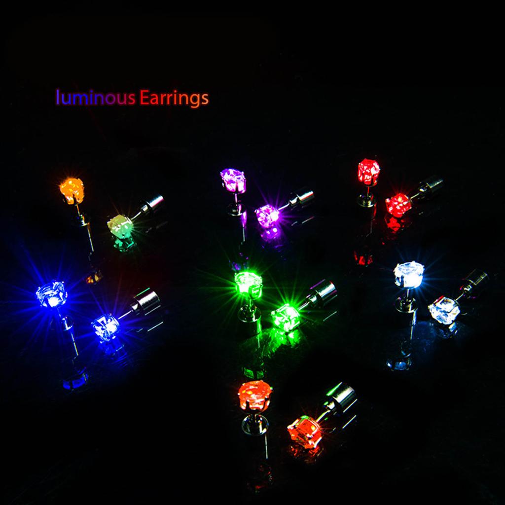 Stud Earrings Jewelry Glowing Rhinestones for Teens Summer Music Festival Flashing Earrings for Summer Girl Jewelry