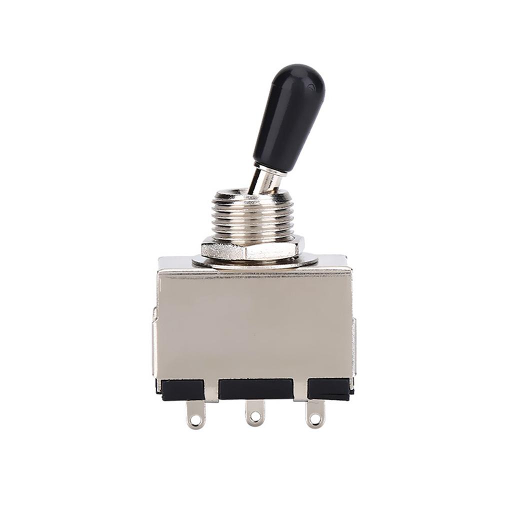 1Pc Enclosed 3 Way Toggle Switch with Black Tip Replacement Part for LP Style Electric Guitar