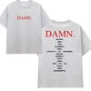 T-shirt Damn Kendrick Lamar pour homme, avec la liste des titres de l'album Mr Morale & The Big Steppers, style hip-hop gothique surdimensionné.